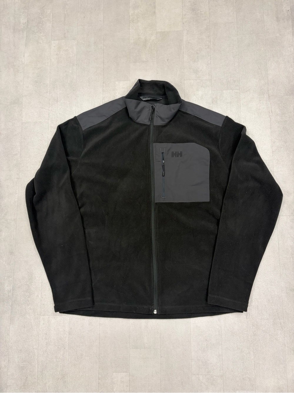 Helly Hansen Men's Black Fleece Jacket with Contrast Chest Pocket